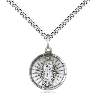 Sterling Silver Our Lady of Guadalupe Medal Religious and Catholic Jewelry Engraved Catholic Saint Jewelry