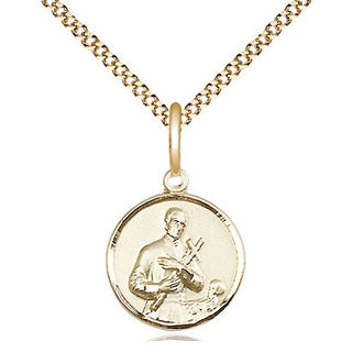 14kt Gold Filled Saint Gerard Medal Religious and Catholic Jewelry Engraved Catholic Saint Jewelry