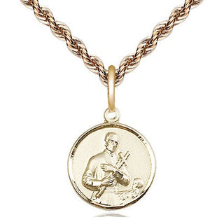 14kt Gold Filled Saint Gerard Medal Religious and Catholic Jewelry Engraved Catholic Saint Jewelry