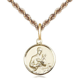14kt Gold Saint Gerard Medal Engraved Catholic Saint Jewelry