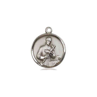 Sterling Silver Saint Gerard Medal Religious and Catholic Jewelry Engraved Catholic Saint Jewelry