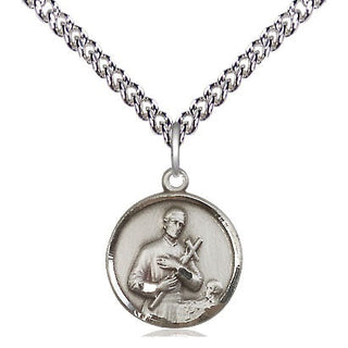 Sterling Silver Saint Gerard Medal Religious and Catholic Jewelry Engraved Catholic Saint Jewelry