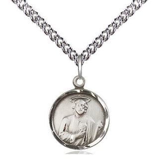 Sterling Silver Saint Jude Medal Religious and Catholic Jewelry Engraved Catholic Saint Jewelry