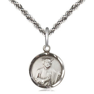 Sterling Silver Saint Jude Medal Religious and Catholic Jewelry Engraved Catholic Saint Jewelry