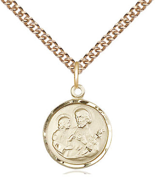 14kt Gold Filled Saint Joseph Medal Religious and Catholic Jewelry Engraved Catholic Saint Jewelry