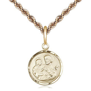 14kt Gold Filled Saint Joseph Medal Religious and Catholic Jewelry Engraved Catholic Saint Jewelry