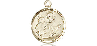 14kt Gold Saint Joseph Medal Engraved Catholic Saint Jewelry