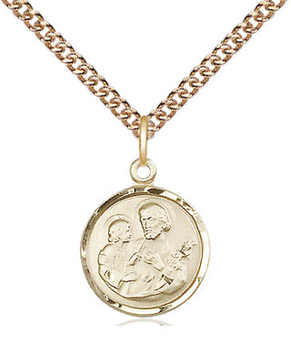 14kt Gold Saint Joseph Medal Engraved Catholic Saint Jewelry