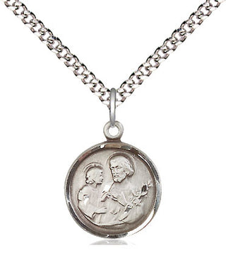 Sterling Silver Saint Joseph Medal Religious and Catholic Jewelry Engraved Catholic Saint Jewelry