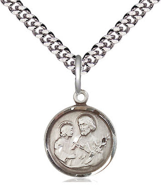 Sterling Silver Saint Joseph Medal Religious and Catholic Jewelry Engraved Catholic Saint Jewelry