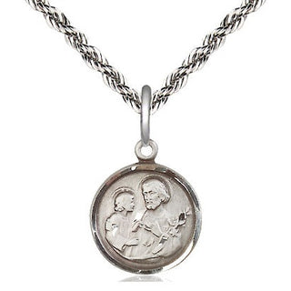 Sterling Silver Saint Joseph Medal Religious and Catholic Jewelry Engraved Catholic Saint Jewelry