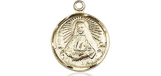 14kt Gold Saint Cabrini Medal Engraved Catholic Saint Jewelry