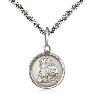 Sterling Silver Saint Raphael Medal Religious and Catholic Jewelry Engraved Catholic Saint Jewelry
