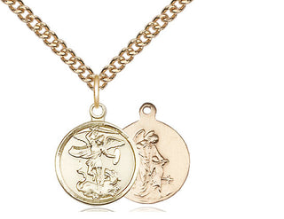 14kt Gold Saint Michael the Archangel Medal