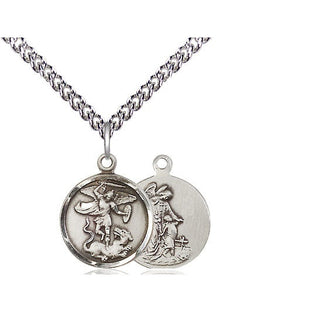 Sterling Silver Saint Michael the Archangel Medal Religious and Catholic Jewelry