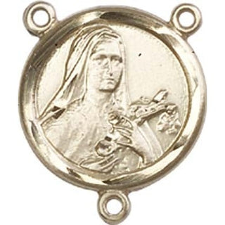 14kt Gold Filled Saint Theresa Rosary Center Rosary Center Engraved Catholic Saint Jewelry