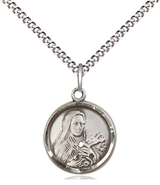 Pewter Saint Theresa Medal Religious and Catholic Jewelry Engraved Catholic Saint Jewelry