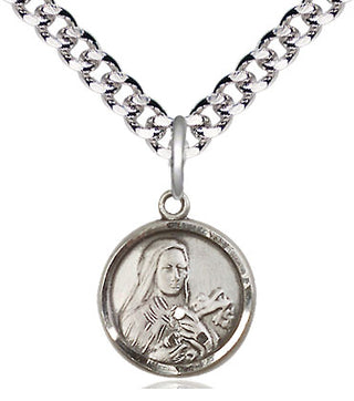 Pewter Saint Theresa Medal Religious and Catholic Jewelry Engraved Catholic Saint Jewelry
