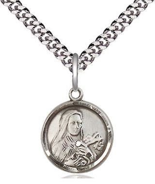 Sterling Silver Saint Theresa Medal Religious and Catholic Jewelry Engraved Catholic Saint Jewelry