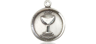 Sterling Silver Communion Medal Engraved Catholic Saint Jewelry