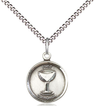 Sterling Silver Communion Medal Religious and Catholic Jewelry Engraved Catholic Saint Jewelry