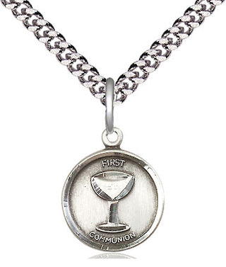 Sterling Silver Communion Medal Religious and Catholic Jewelry Engraved Catholic Saint Jewelry