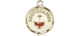 14kt Gold Filled Confirmation Medal Engraved Catholic Saint Jewelry