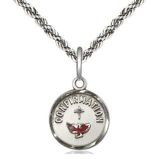 Sterling Silver Confirmation Medal Religious and Catholic Jewelry Engraved Catholic Saint Jewelry