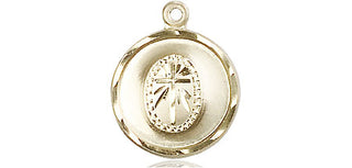 14kt Gold Filled Cross Medal Engraved Catholic Saint Jewelry