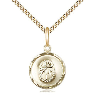 14kt Gold Filled Cross Medal Religious and Catholic Jewelry Engraved Catholic Saint Jewelry