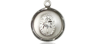 Sterling Silver Cross Medal Engraved Catholic Saint Jewelry