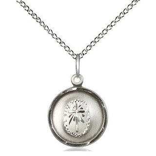Sterling Silver Cross Medal Religious and Catholic Jewelry Engraved Catholic Saint Jewelry
