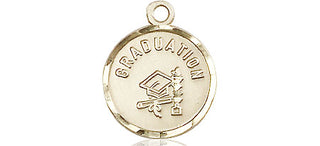 14kt Gold Filled Graduation Medal Engraved Catholic Saint Jewelry