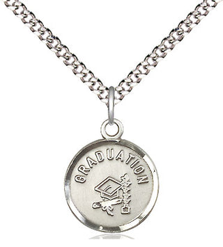 Sterling Silver Graduation Medal Religious and Catholic Jewelry Engraved Catholic Saint Jewelry