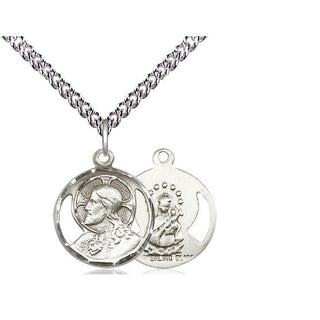 Sterling Silver Scapular Medal Religious Jewelry