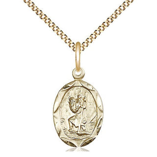 14kt Gold Filled Saint Christopher Medal Religious Jewelry Engraved Catholic Saint Jewelry