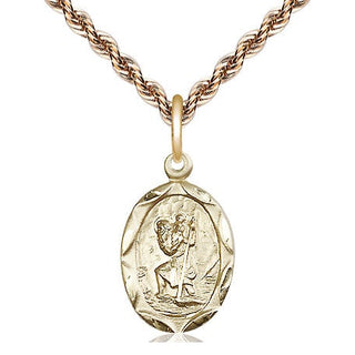 14kt Gold Filled Saint Christopher Medal Religious Jewelry Engraved Catholic Saint Jewelry
