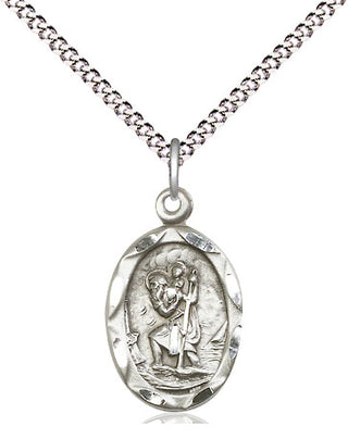 Sterling Silver Saint Christopher Medal Religious Jewelry Engraved Catholic Saint Jewelry