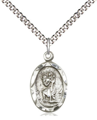 Sterling Silver Saint Christopher Medal Religious Jewelry Engraved Catholic Saint Jewelry