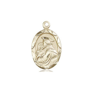 14kt Gold Filled Saint Anthony of Padua Medal Engraved Catholic Saint Jewelry