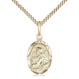 14kt Gold Filled Saint Anthony of Padua Medal Religious Jewelry Engraved Catholic Saint Jewelry