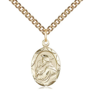 14kt Gold Filled Saint Anthony of Padua Medal Religious Jewelry Engraved Catholic Saint Jewelry