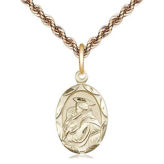 14kt Gold Filled Saint Anthony of Padua Medal Religious Jewelry Engraved Catholic Saint Jewelry