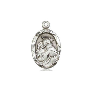 Sterling Silver Saint Anthony of Padua Medal Religious Jewelry Engraved Catholic Saint Jewelry