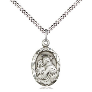 Sterling Silver Saint Anthony of Padua Medal Religious Jewelry Engraved Catholic Saint Jewelry