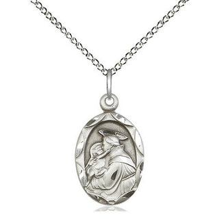 Sterling Silver Saint Anthony of Padua Medal Religious Jewelry Engraved Catholic Saint Jewelry