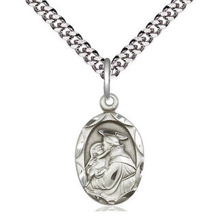 Sterling Silver Saint Anthony of Padua Medal Religious Jewelry Engraved Catholic Saint Jewelry