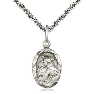 Sterling Silver Saint Anthony of Padua Medal Religious Jewelry Engraved Catholic Saint Jewelry