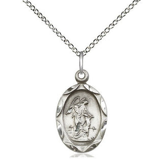 Sterling Silver Guardian Angel Medal Religious Jewelry Engraved Catholic Saint Jewelry
