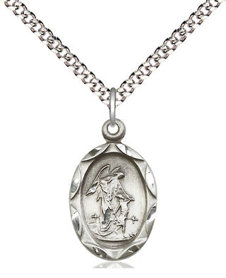 Sterling Silver Guardian Angel Medal Religious Jewelry Engraved Catholic Saint Jewelry